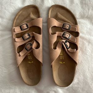 Birkenstock Florida Pink Suede Triple 3 Strap Sandal